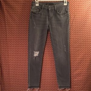 Zara Gray Distressed Look - Skinny Ankle Cropped